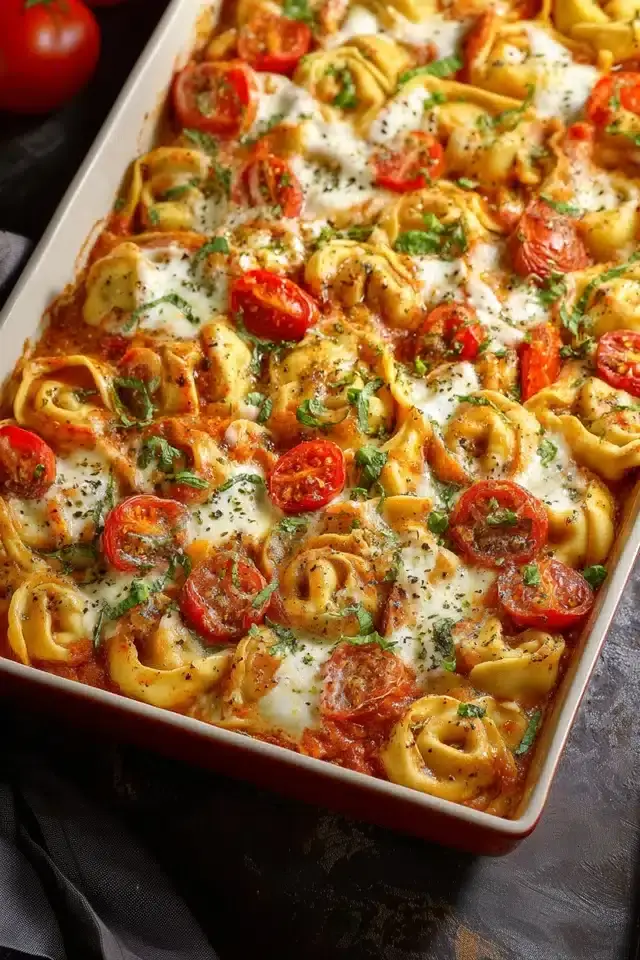 Tortellini-Auflauf mit Tomaten & Mozzarella
