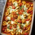 Tortellini Auflauf mit Tomaten Mozzarella