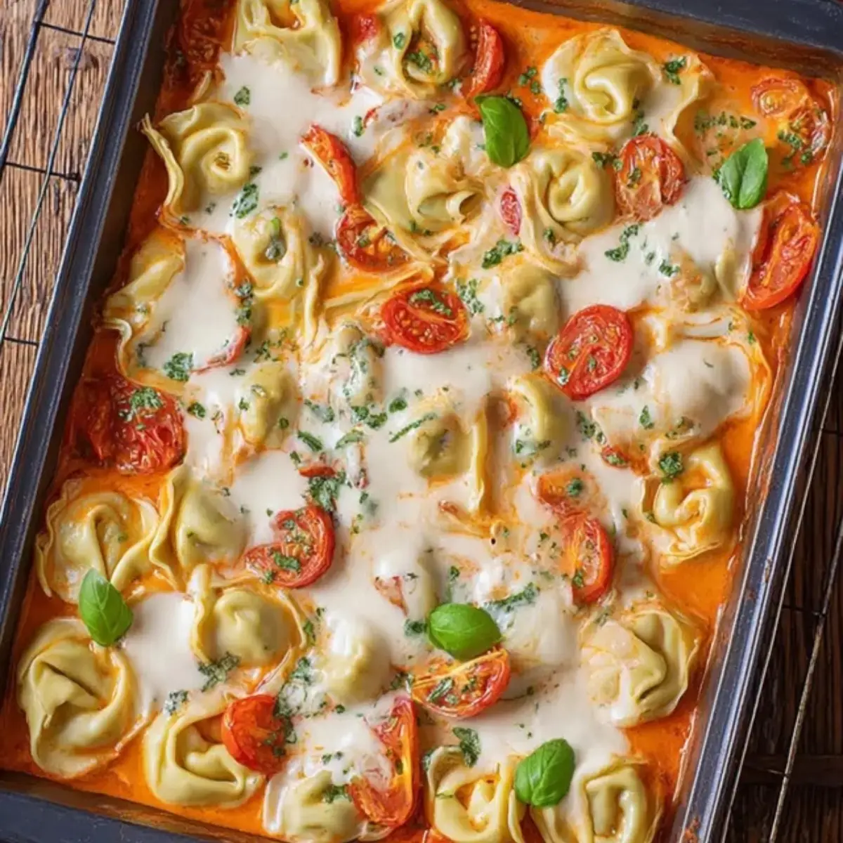 Tortellini Auflauf mit Tomaten Mozzarella 2