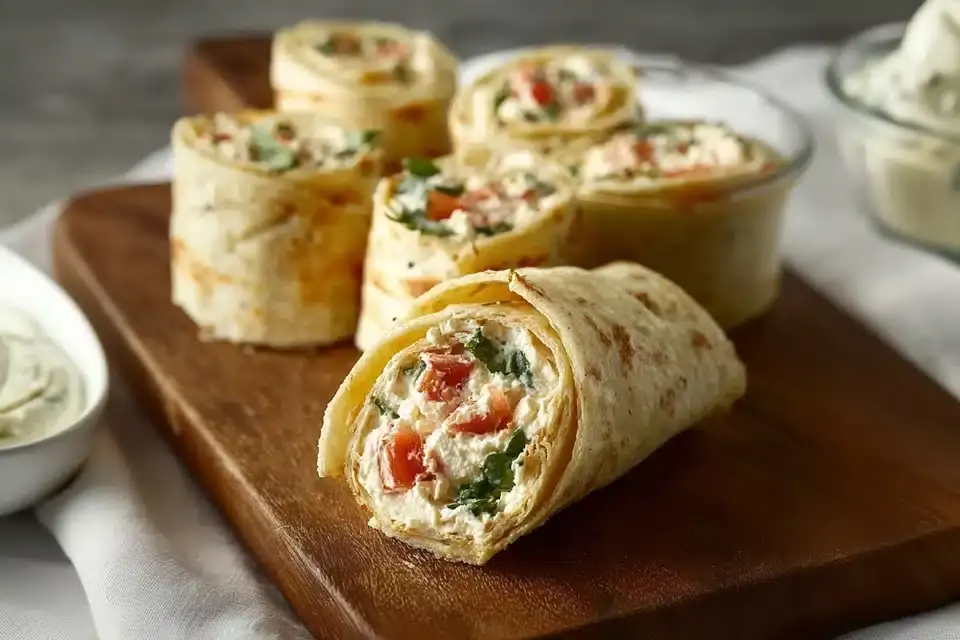 Tortilla Röllchen Rezept mit Frischkäse & Rucola