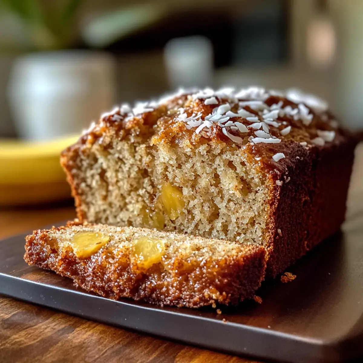 Tropisches Ananas-Kokosnuss-Bananenbrot
