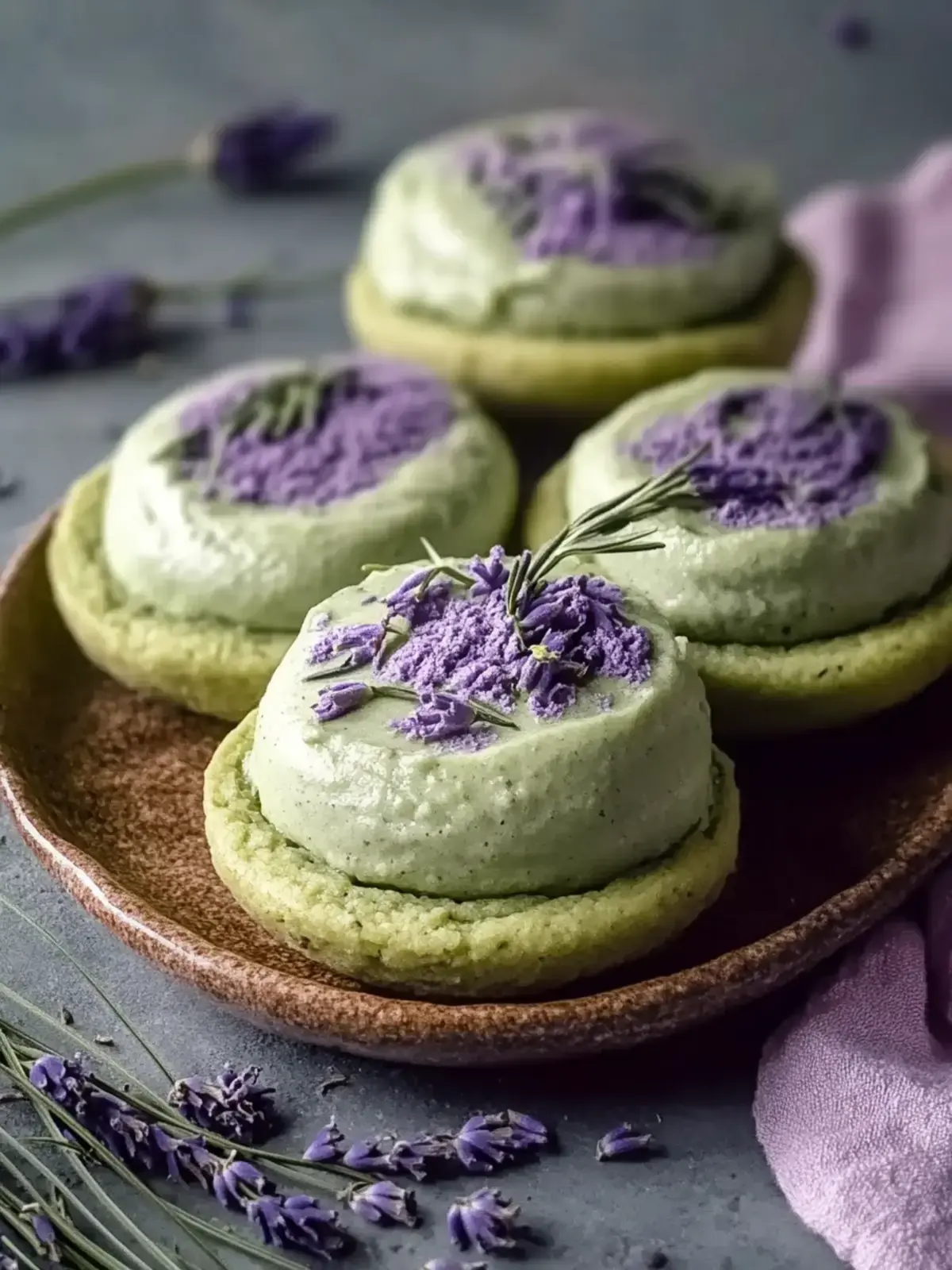Träumige Matcha-Lavendel-Zuckerplätzchen