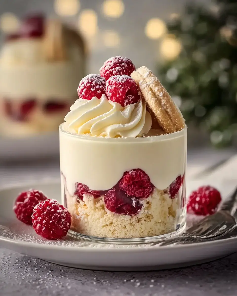 Vanillekipferl Dessert mit Himbeeren