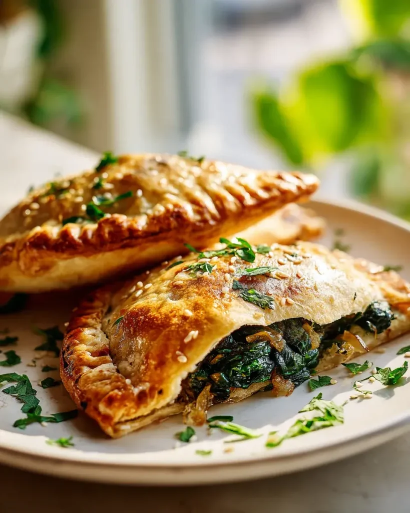 Vegane Spinat-Zwiebel-Handpasteten