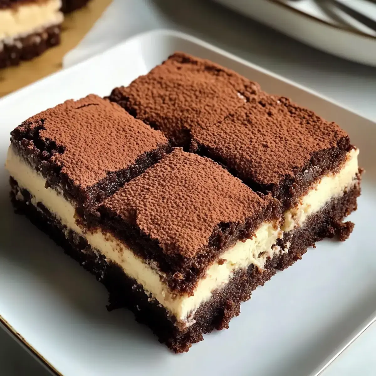 Vegane Tiramisu Käsekuchen Brownies