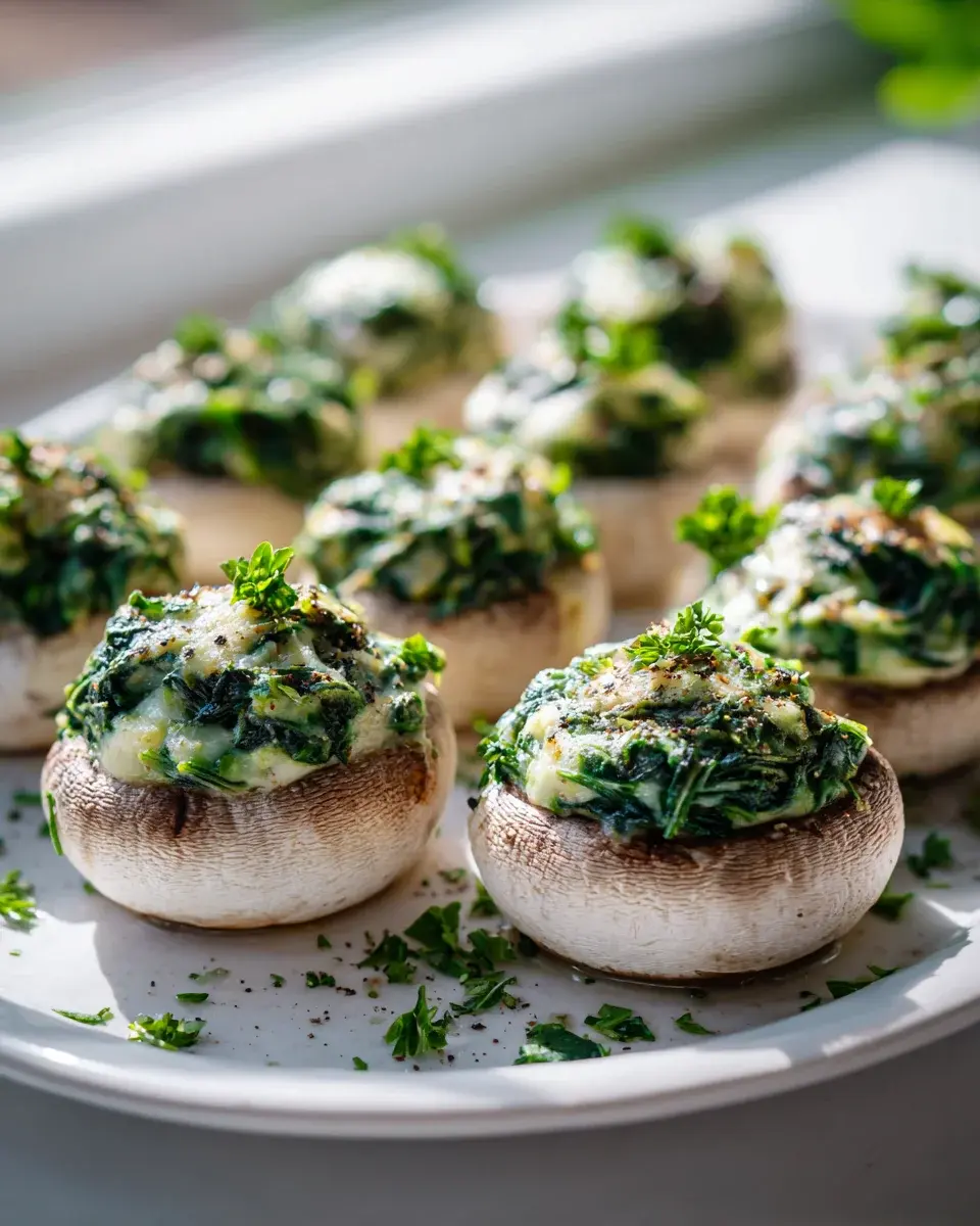 Vegane gefüllte Champignons