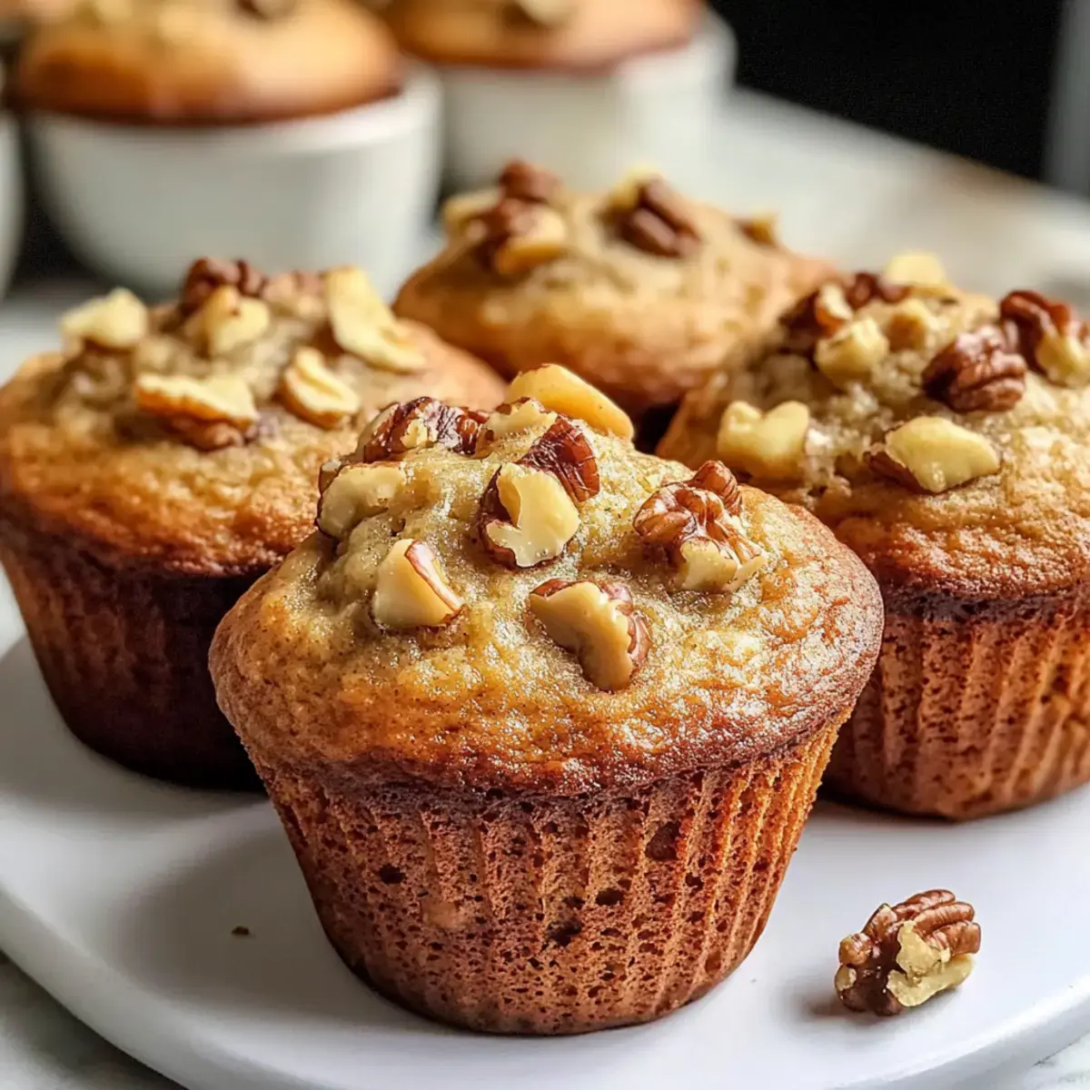 Walnuss Joghurt Bananen Muffins