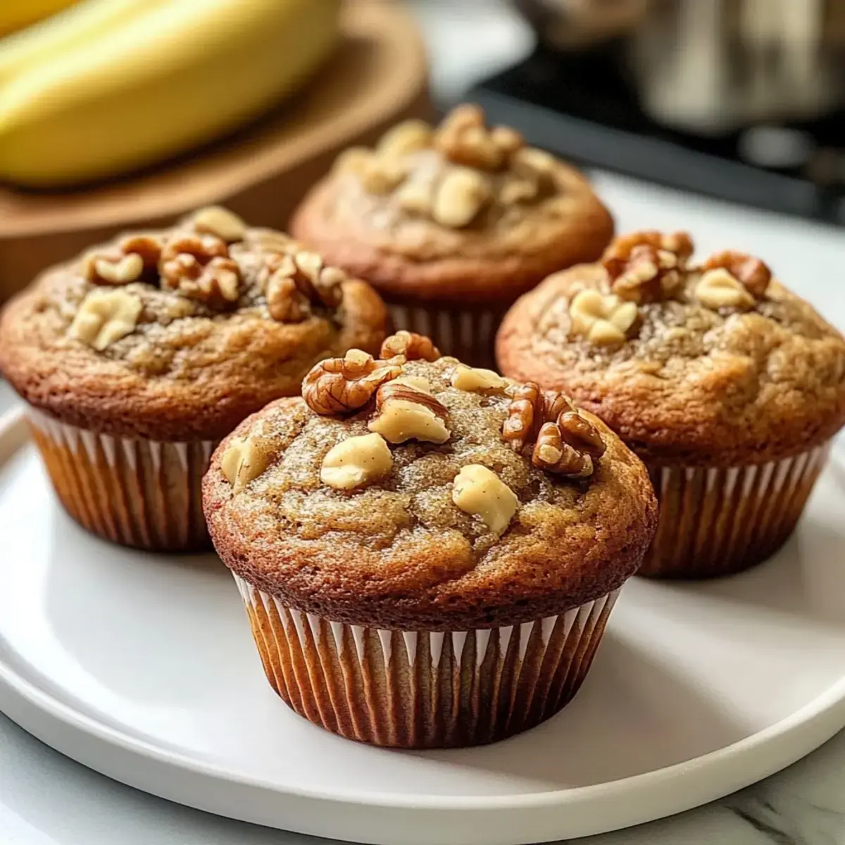 Walnuss Joghurt Bananen Muffins