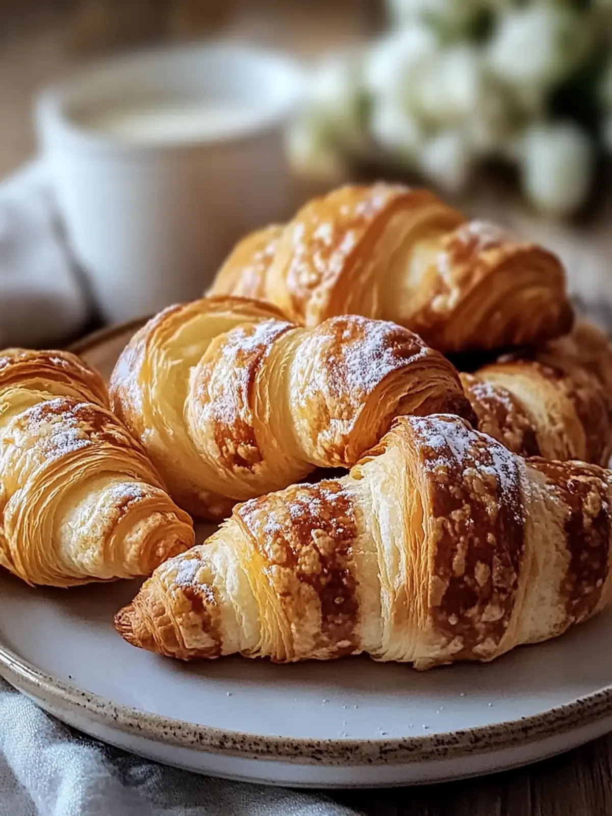 Warme Zimt-Croissants-Drehungen