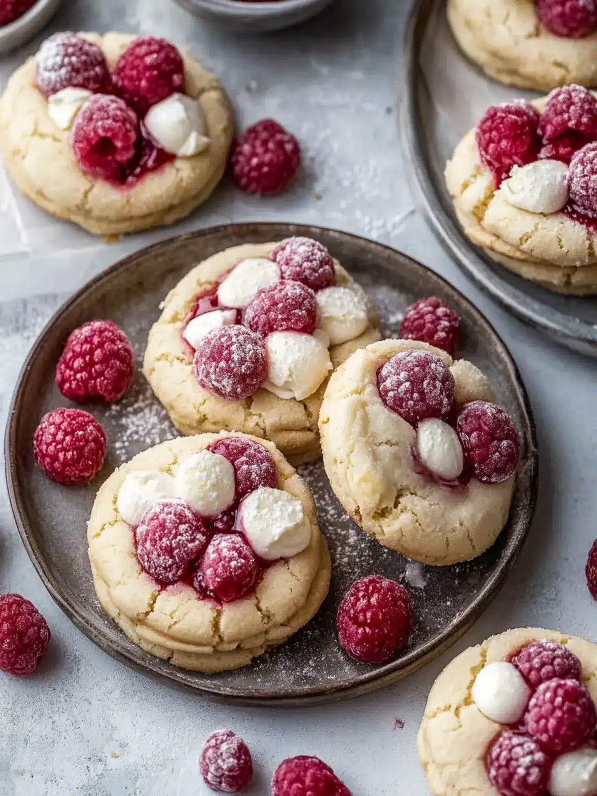 Weiße Schokolade Himbeere Kekse