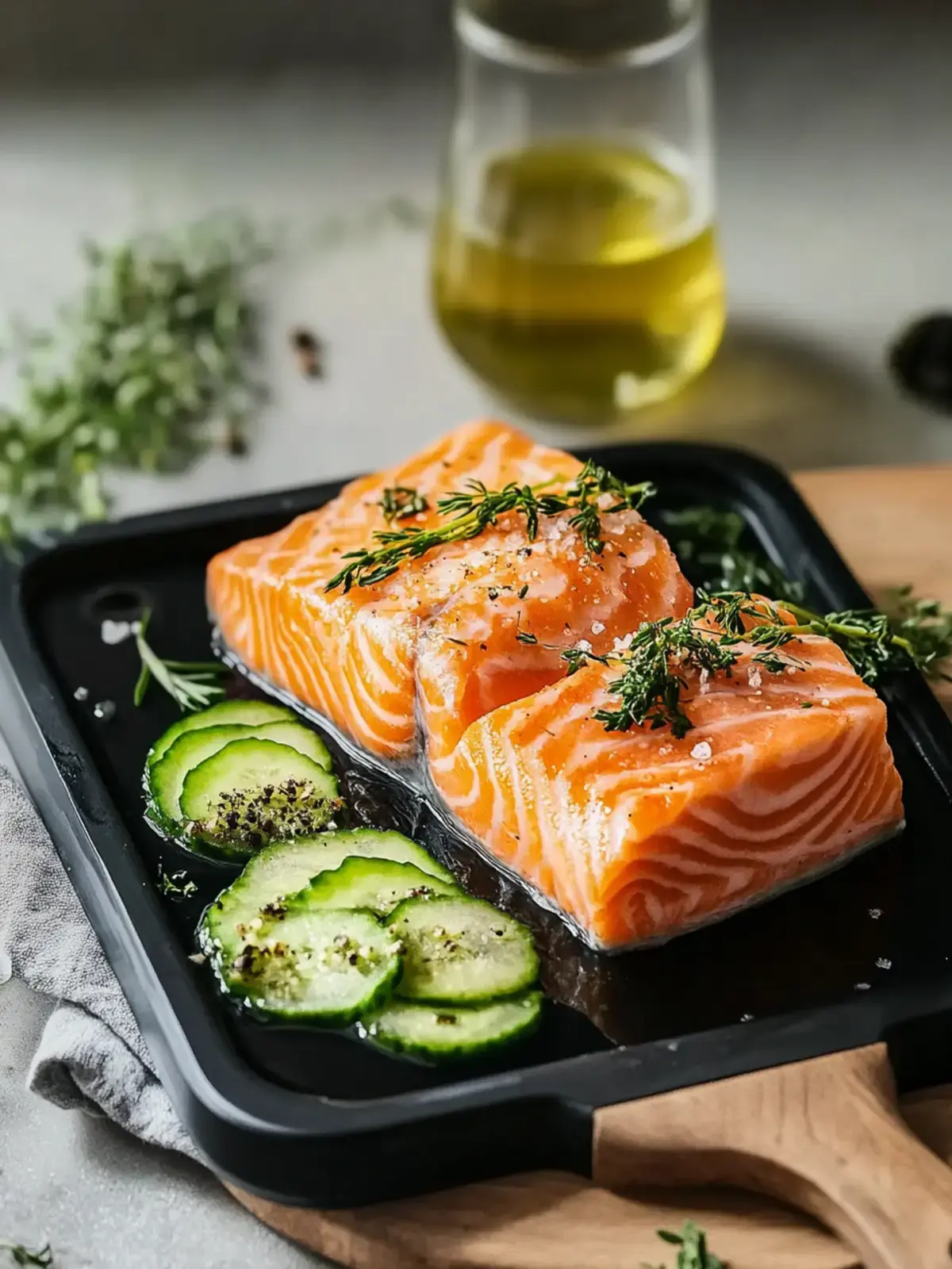 Wilder Knoblauch Lachs Heißluftfritteuse