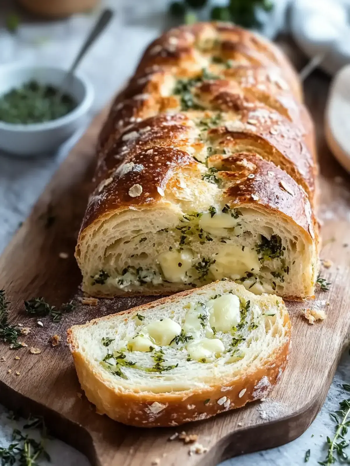 Wirbelbrot mit Knoblauch Kräutern Käse