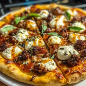 Wurst Ricotta Honig Heiße Pizza