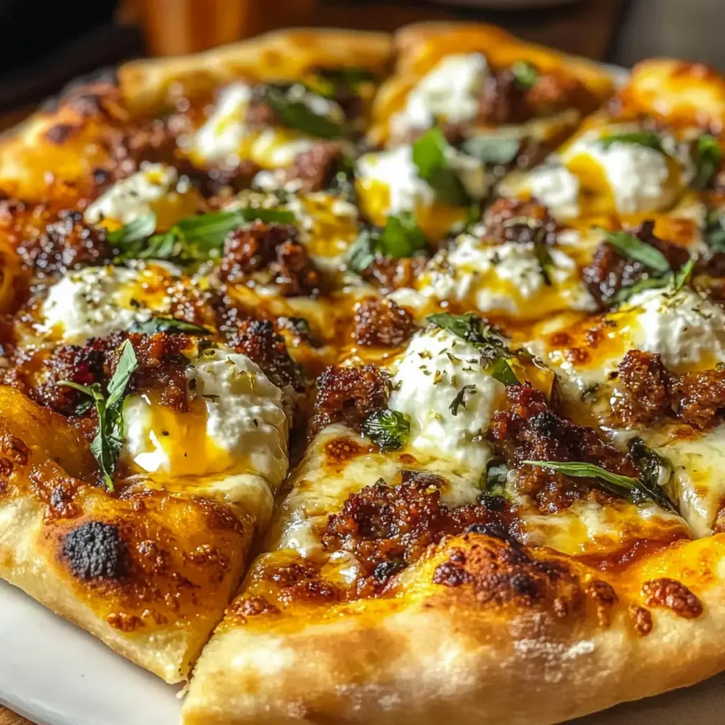 Wurst Ricotta Honig Heiße Pizza
