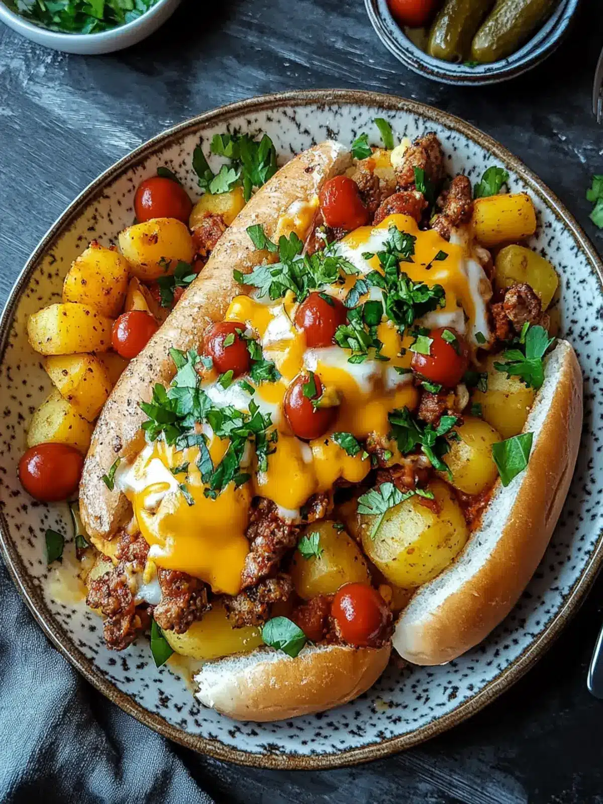 Wurst und Kartoffel Fryhstycksschalen