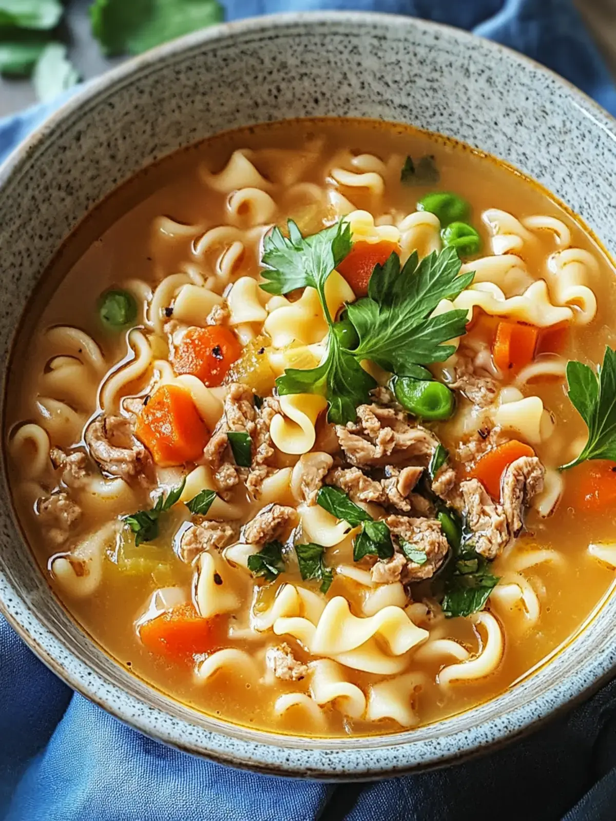 Wärmende Nudel-Hack-Suppe