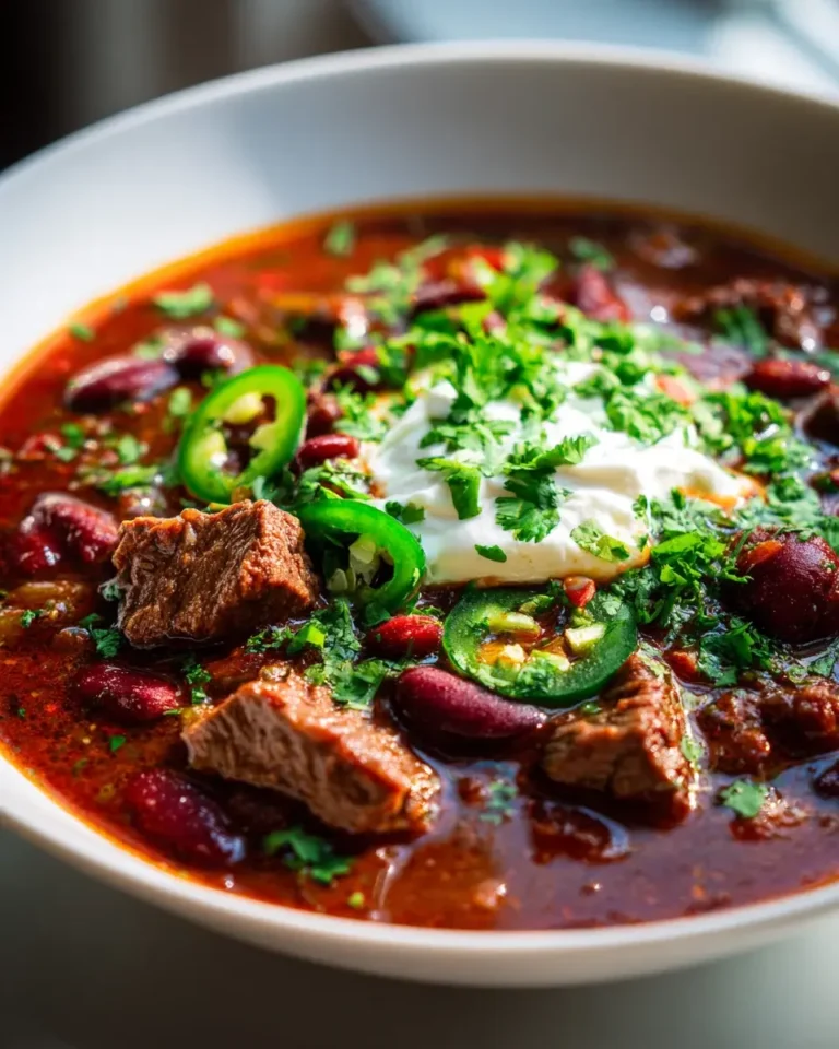 Würzige Chili Con Carne Suppe mit Bohnen