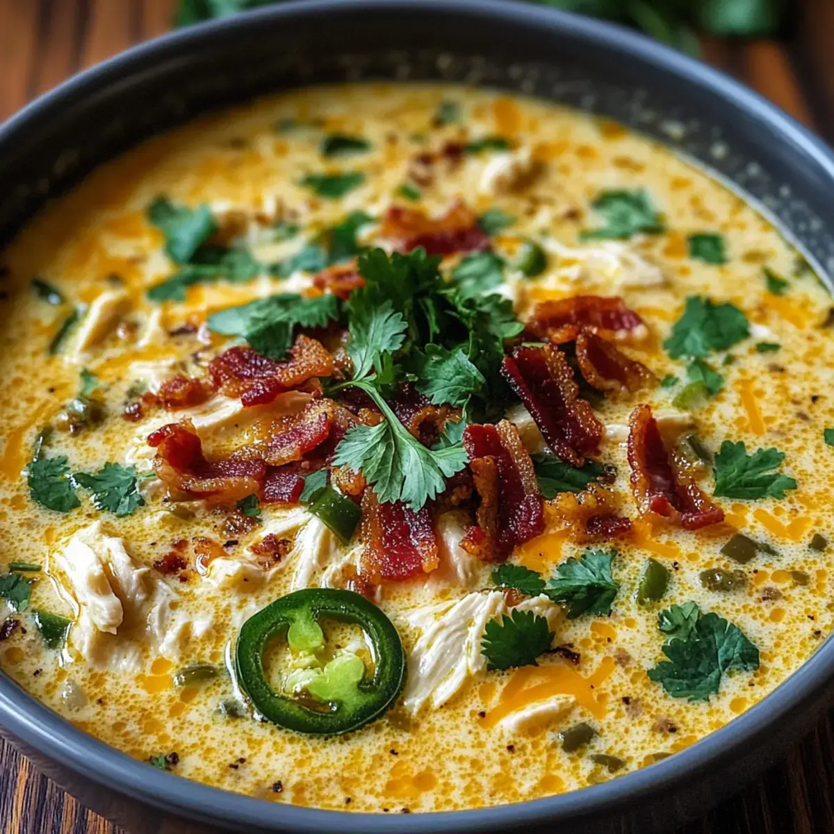 Würzige Jalapeño-Popper-Hühnchensuppe