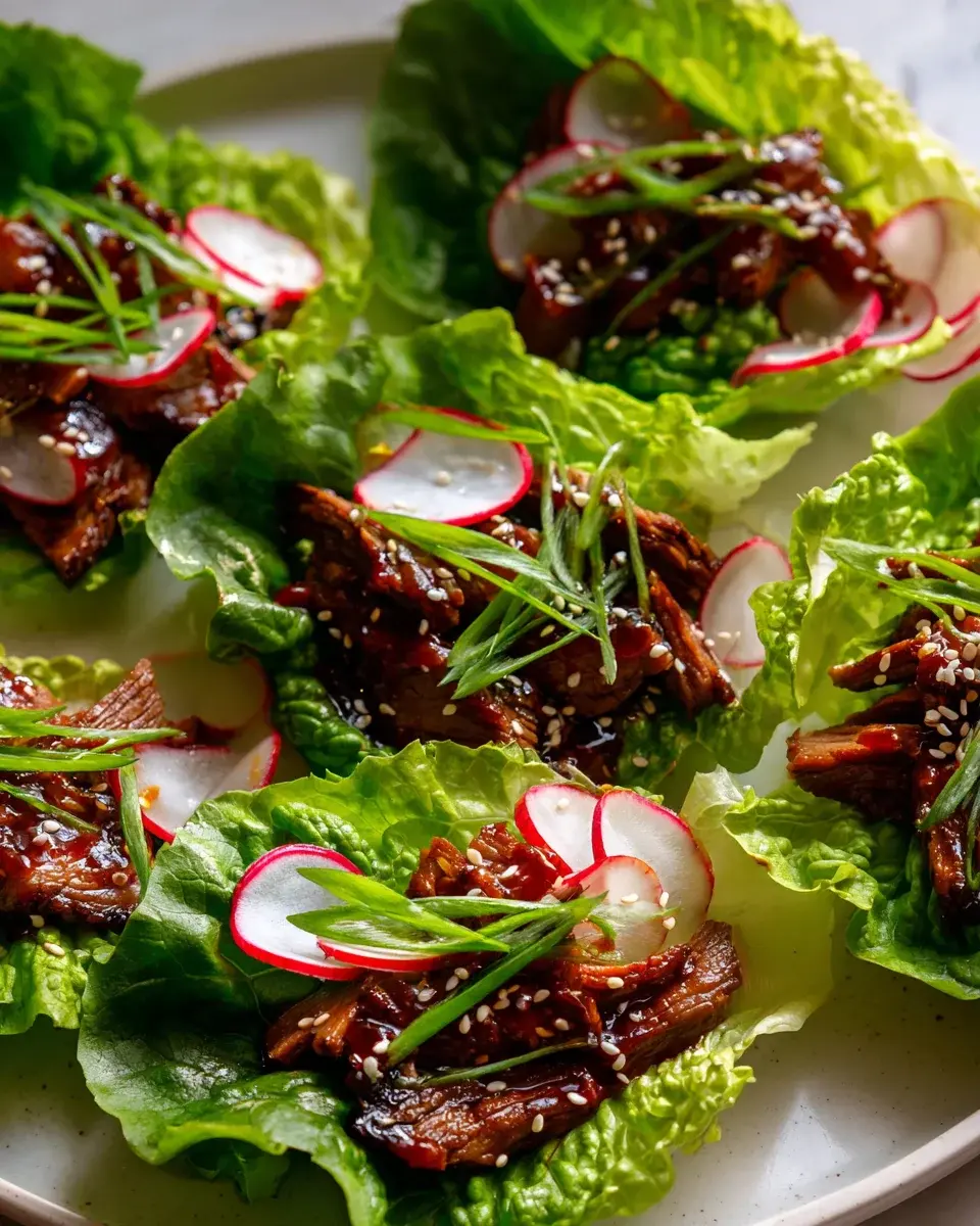 Würzige Rindfleisch Lettuce Wraps