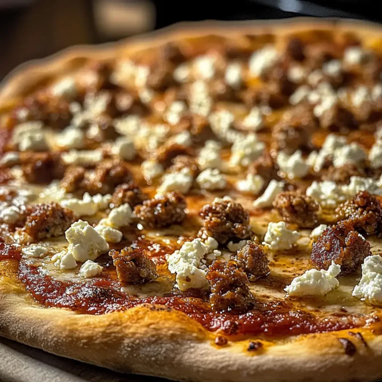 Würzige Wurst Feta Honig Pizza