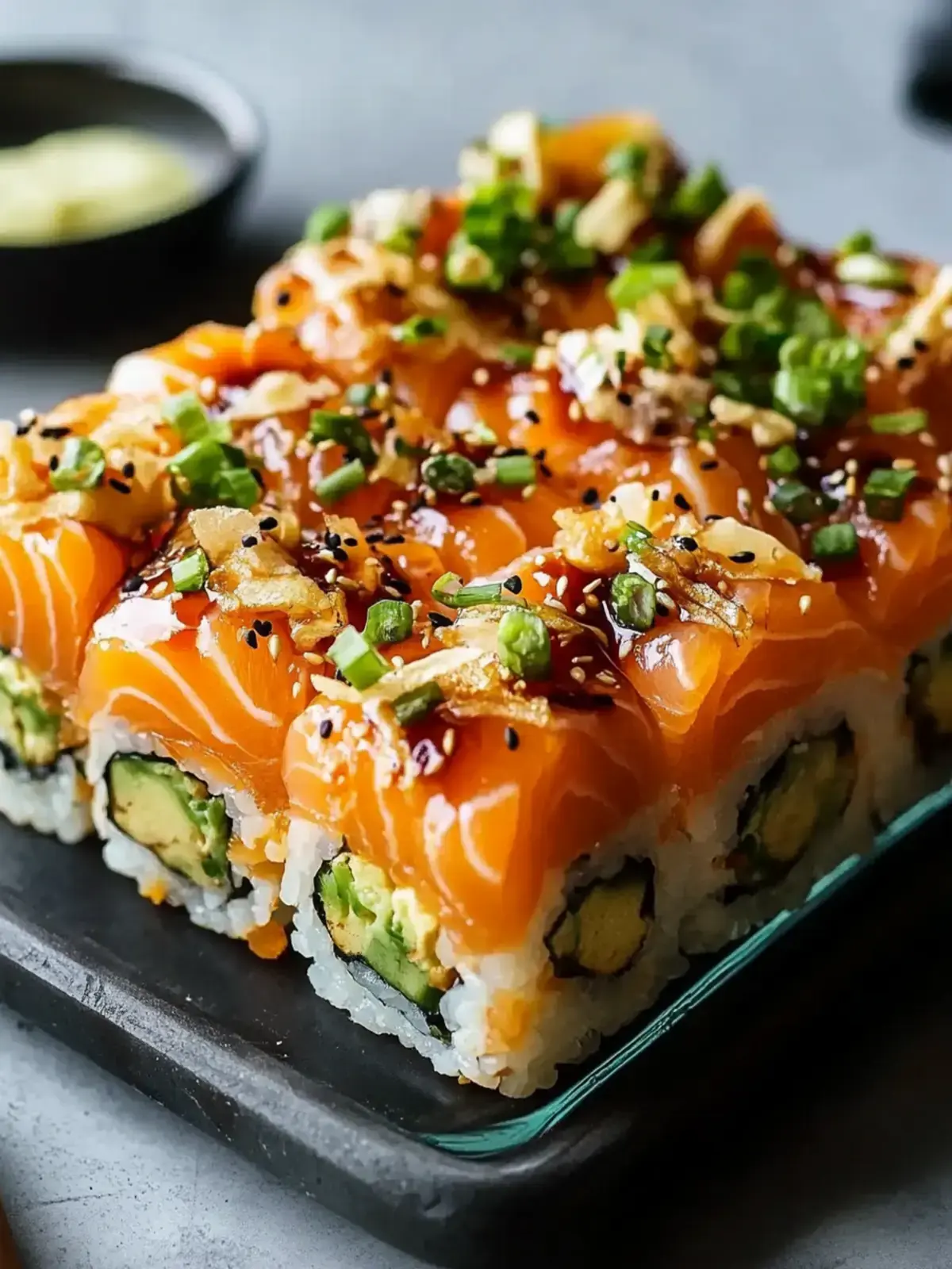 Würziger Lachs Sushi Auflauf