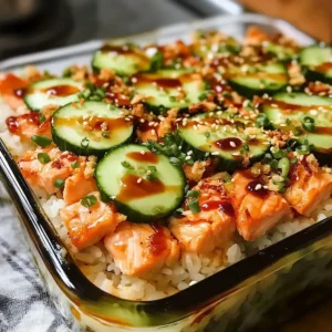 Würziger Lachs Sushi Auflauf