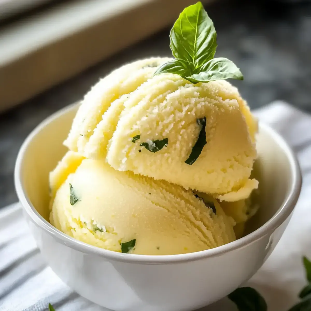 Zitronen Basilikum Sorbet