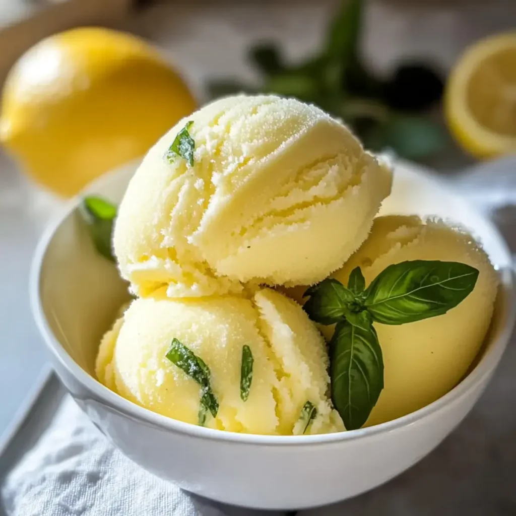 Zitronen-Basilikum-Sorbet: Erfrischung pur für den Sommer