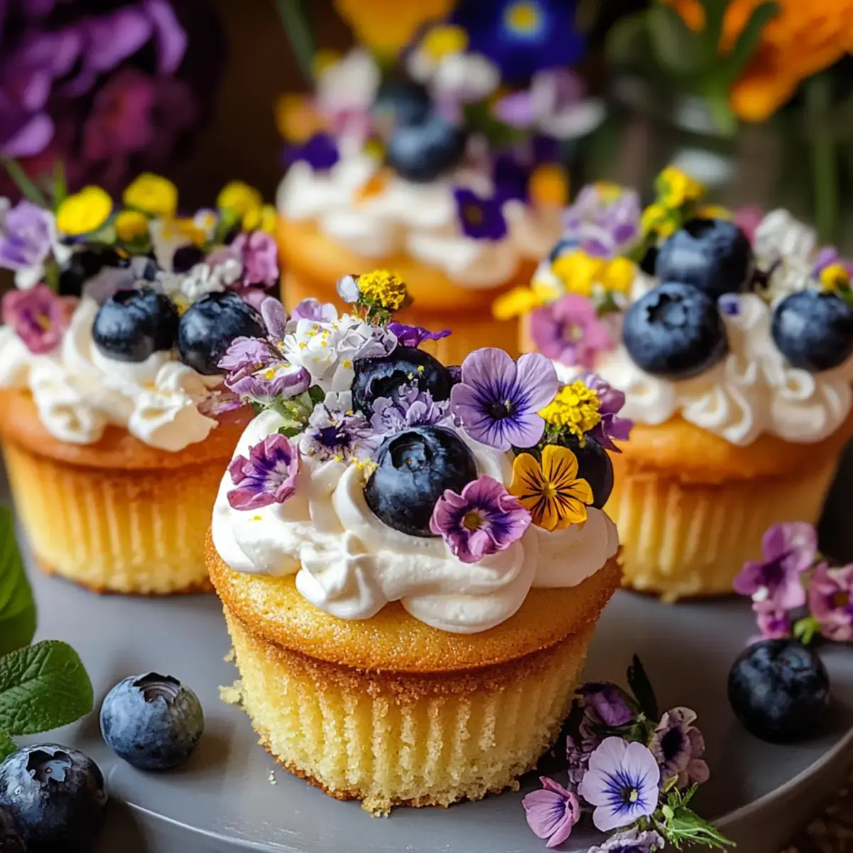 Zitronen-Blaubeer gefüllte Feenküchlein