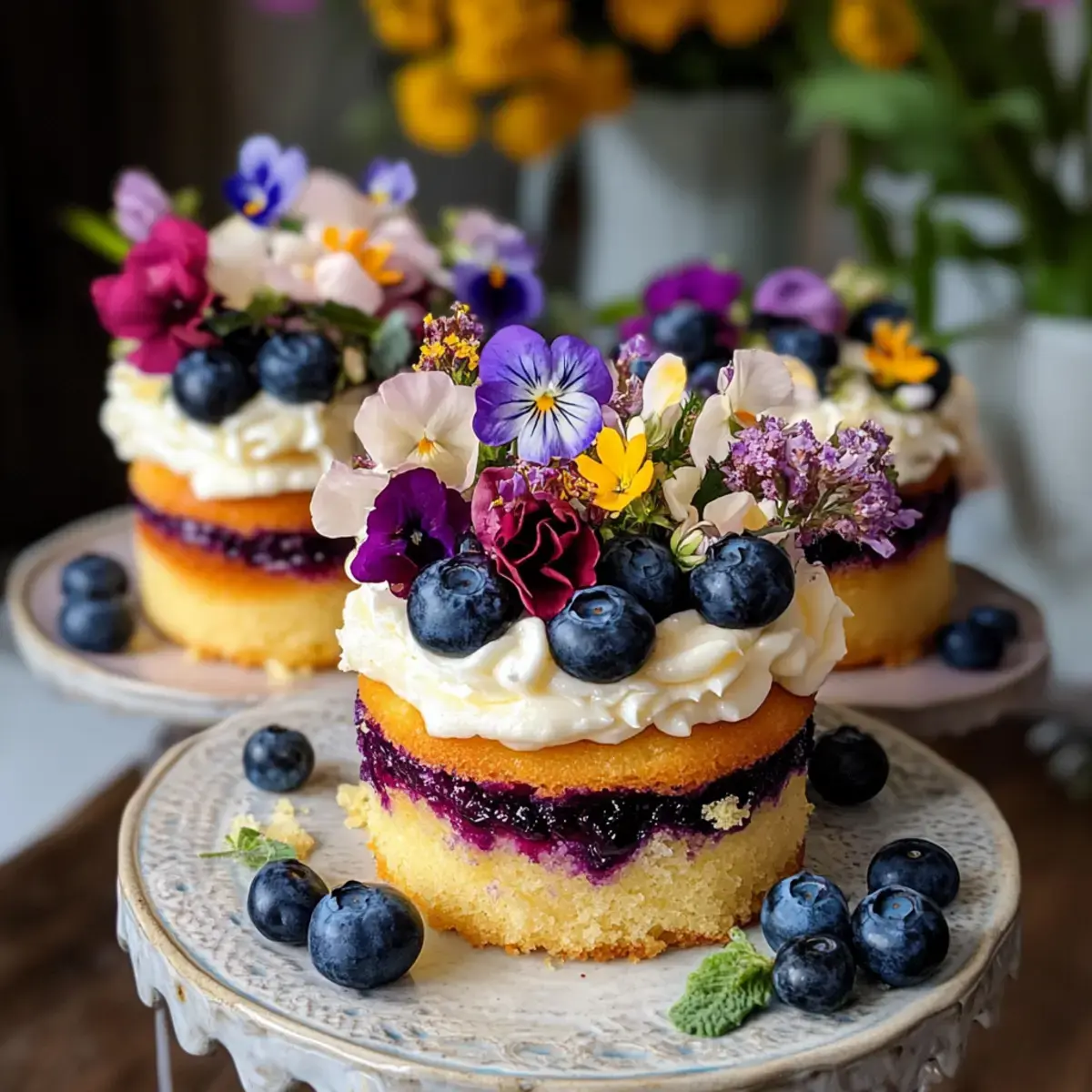 Zitronen Blaubeer gefyllte Feenkychlein