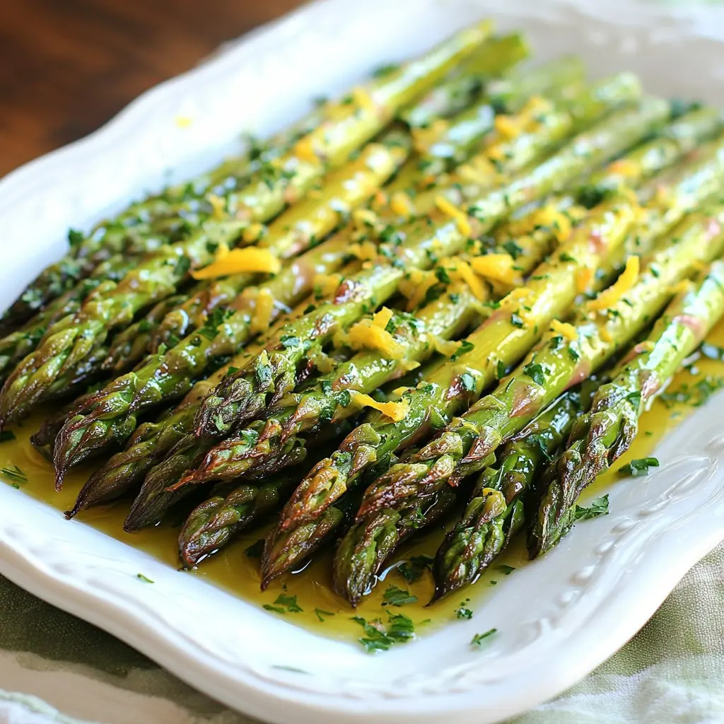 Zitronen Knoblauch gerösteter Spargel