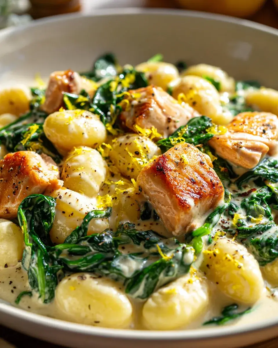 Zitronen Lachs Gnocchi