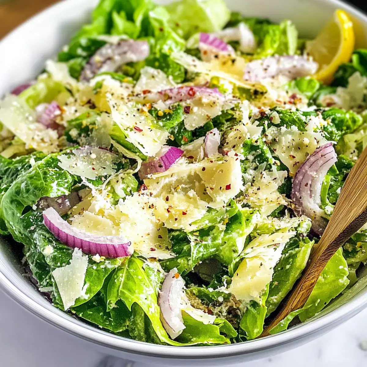 Zitronen Parmesan Salat Kopfsalat