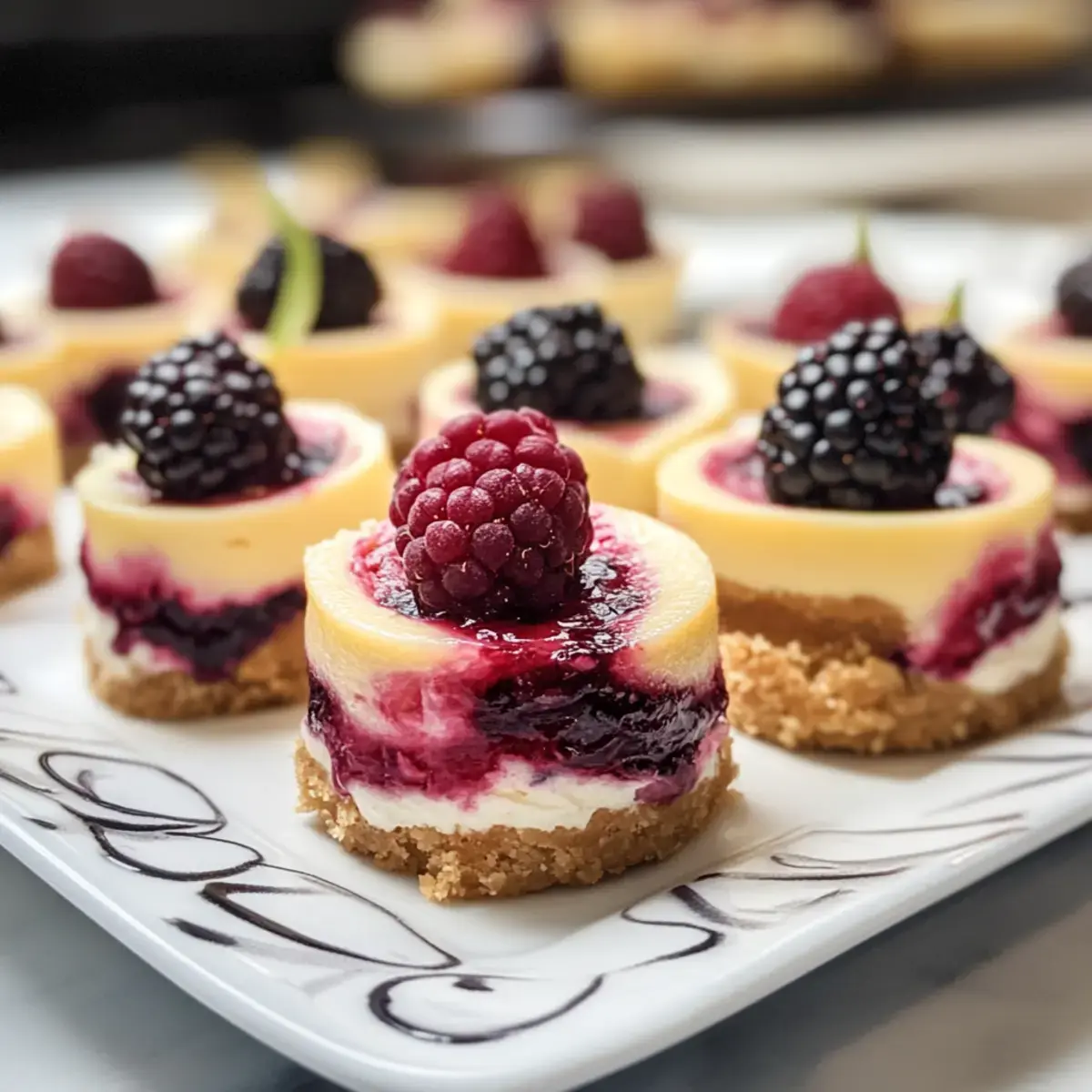 Zitronenbeerenwirbel Mini-Käsekuchen