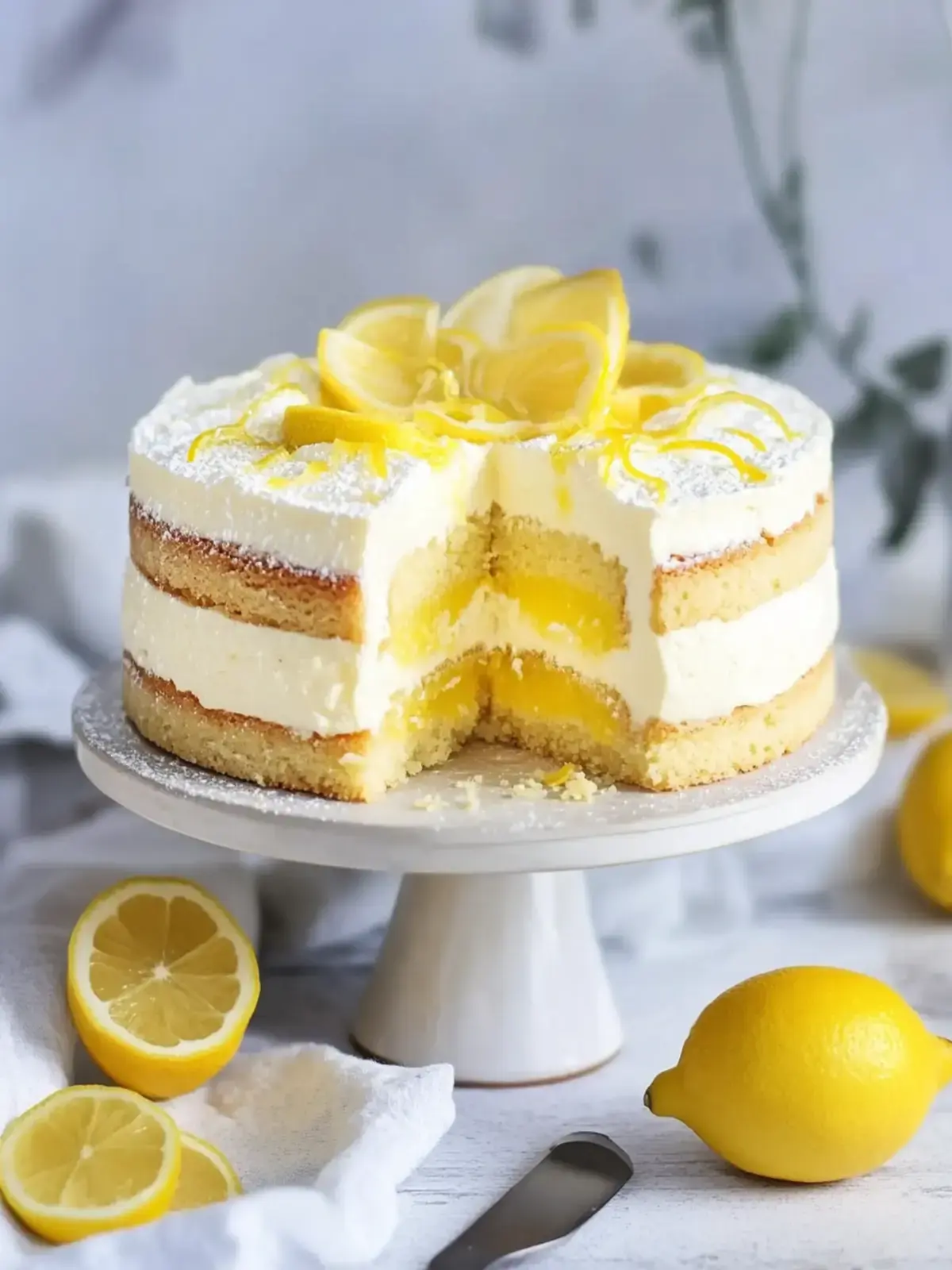 Zitronencreme Torte mit Lemon Curd