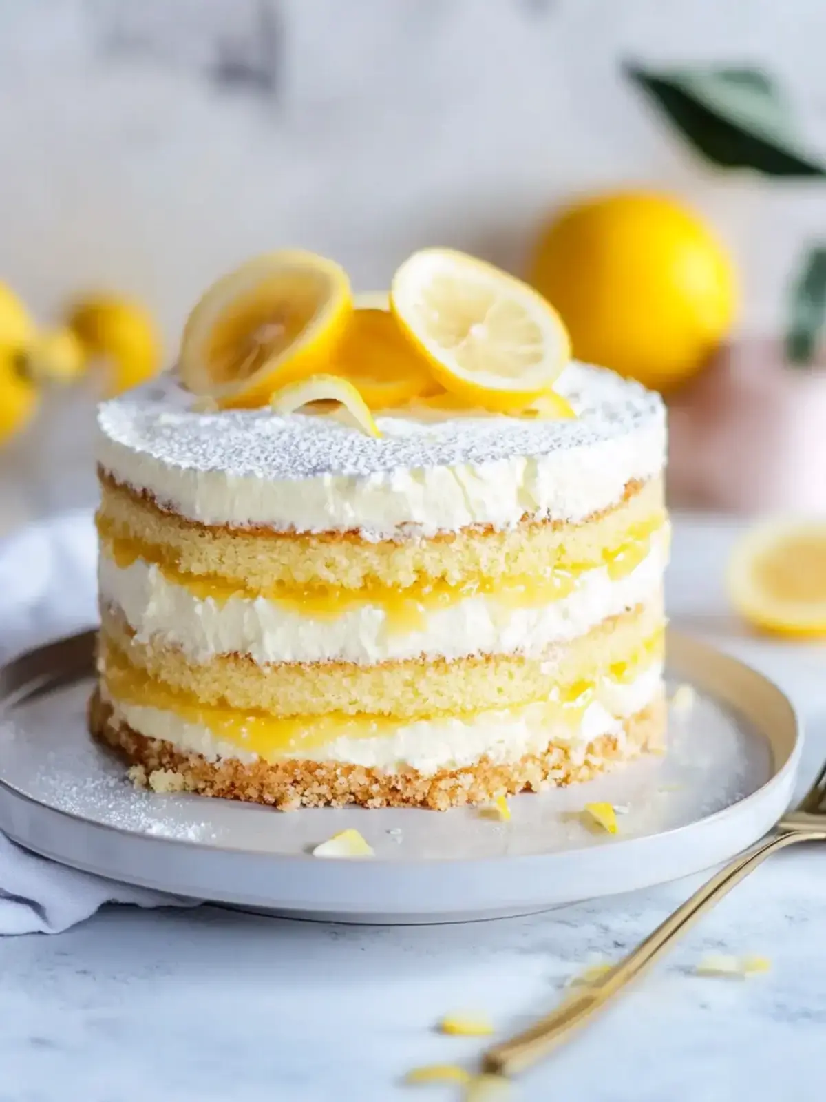 Zitronencreme Torte mit Lemon Curd