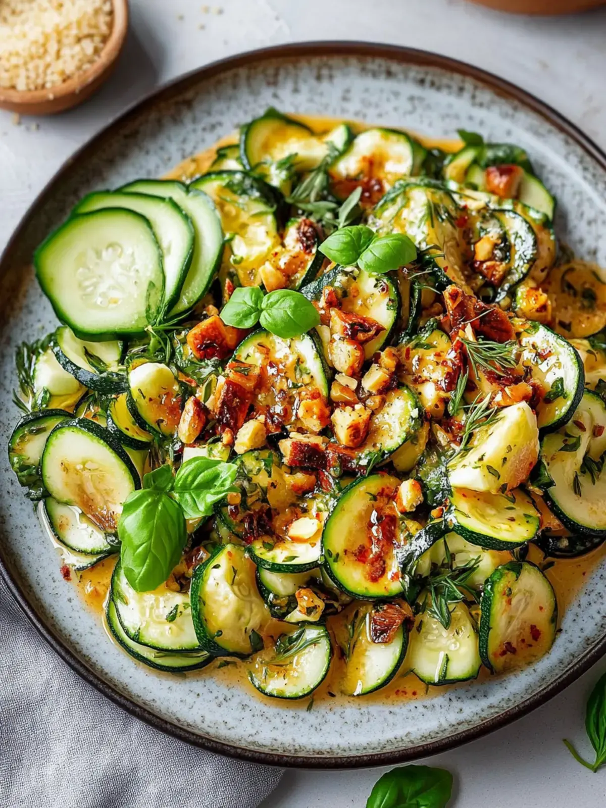 Zucchini Bohnenpfanne Erdnussbutter