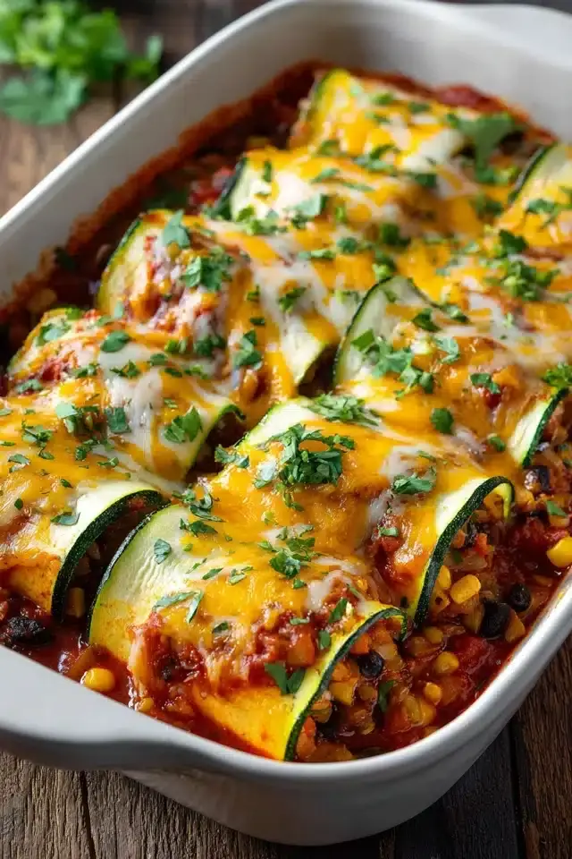 Zucchini Enchilada Roll Ups