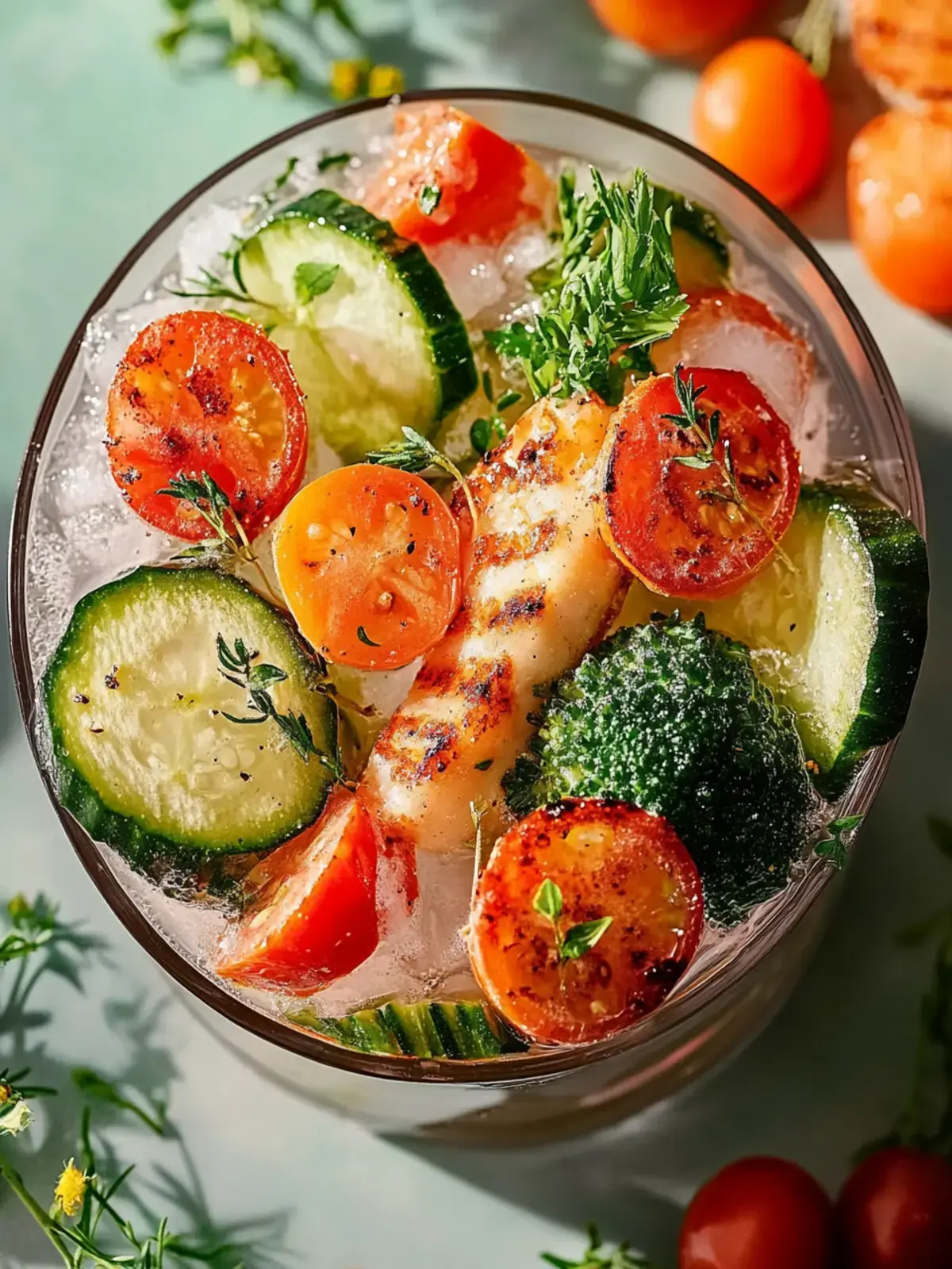 beladene Hähnchen- und Gemüsepfanne