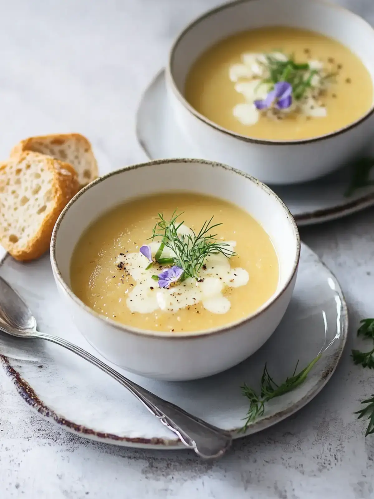 cremige Blumenkohl- und Kartoffelsuppe