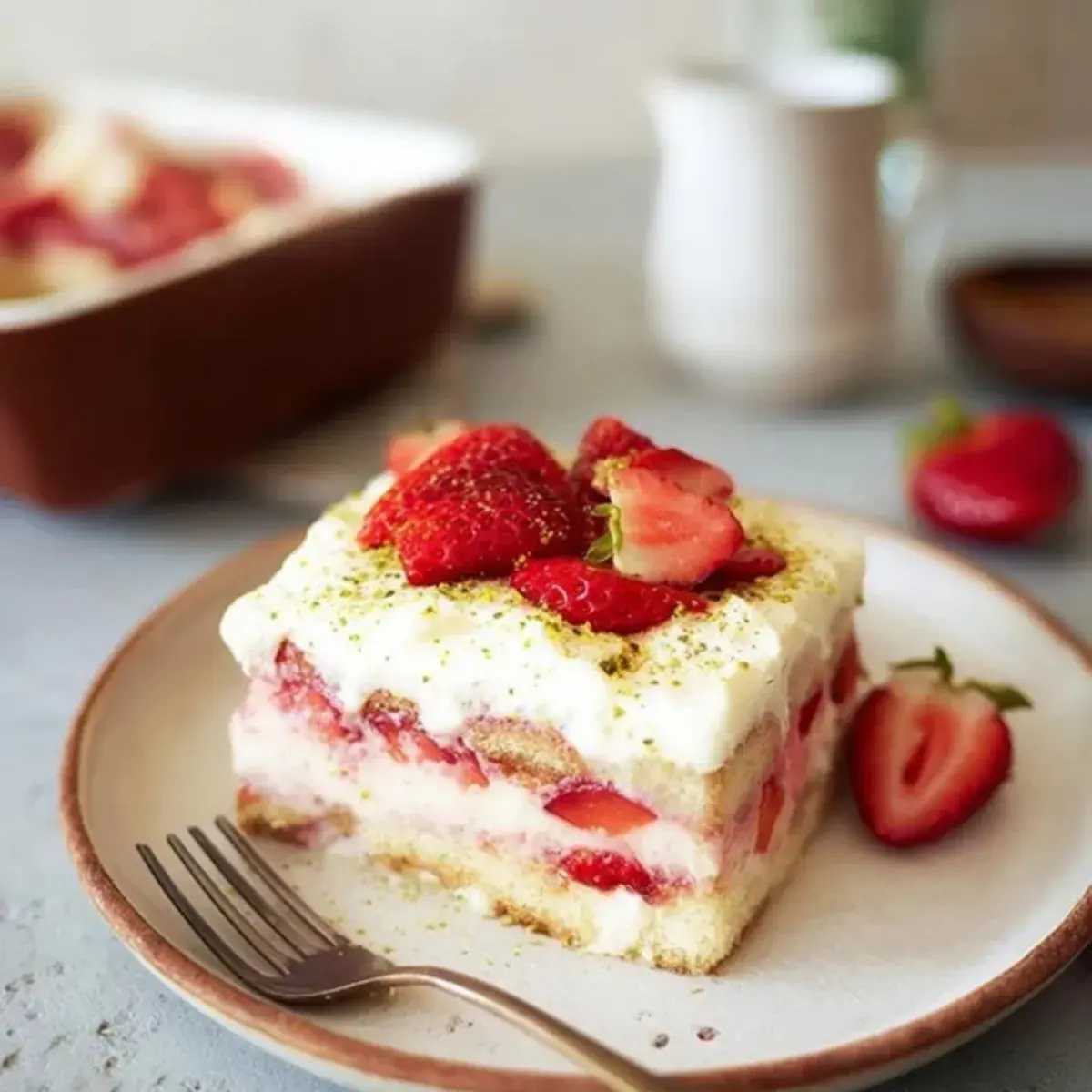 cremige Erdbeer Tiramisu