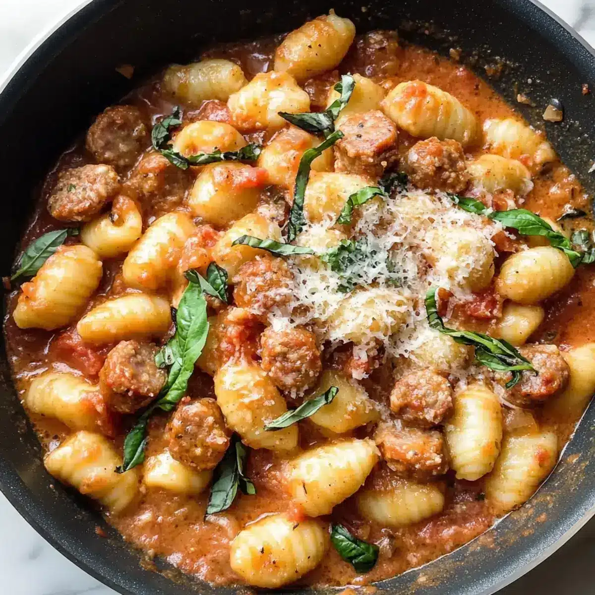cremige Gnocchi mit Wurst