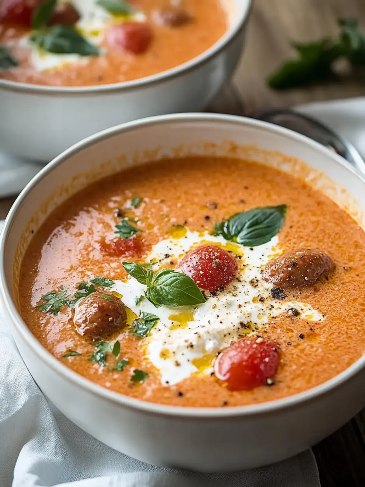 cremige Rinderwurst Tomaten Frischkäse Suppe