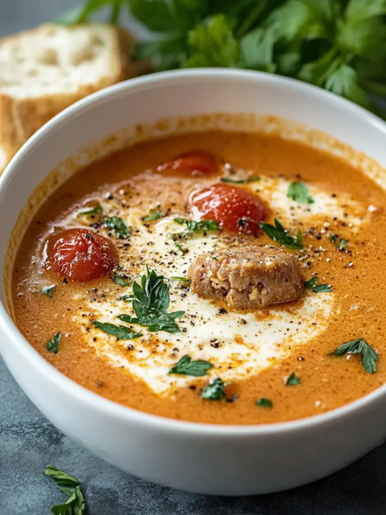 Cremige Rinderwurst-Tomaten-Frischkäse-Suppe Rezept für Wohlfühlmomente