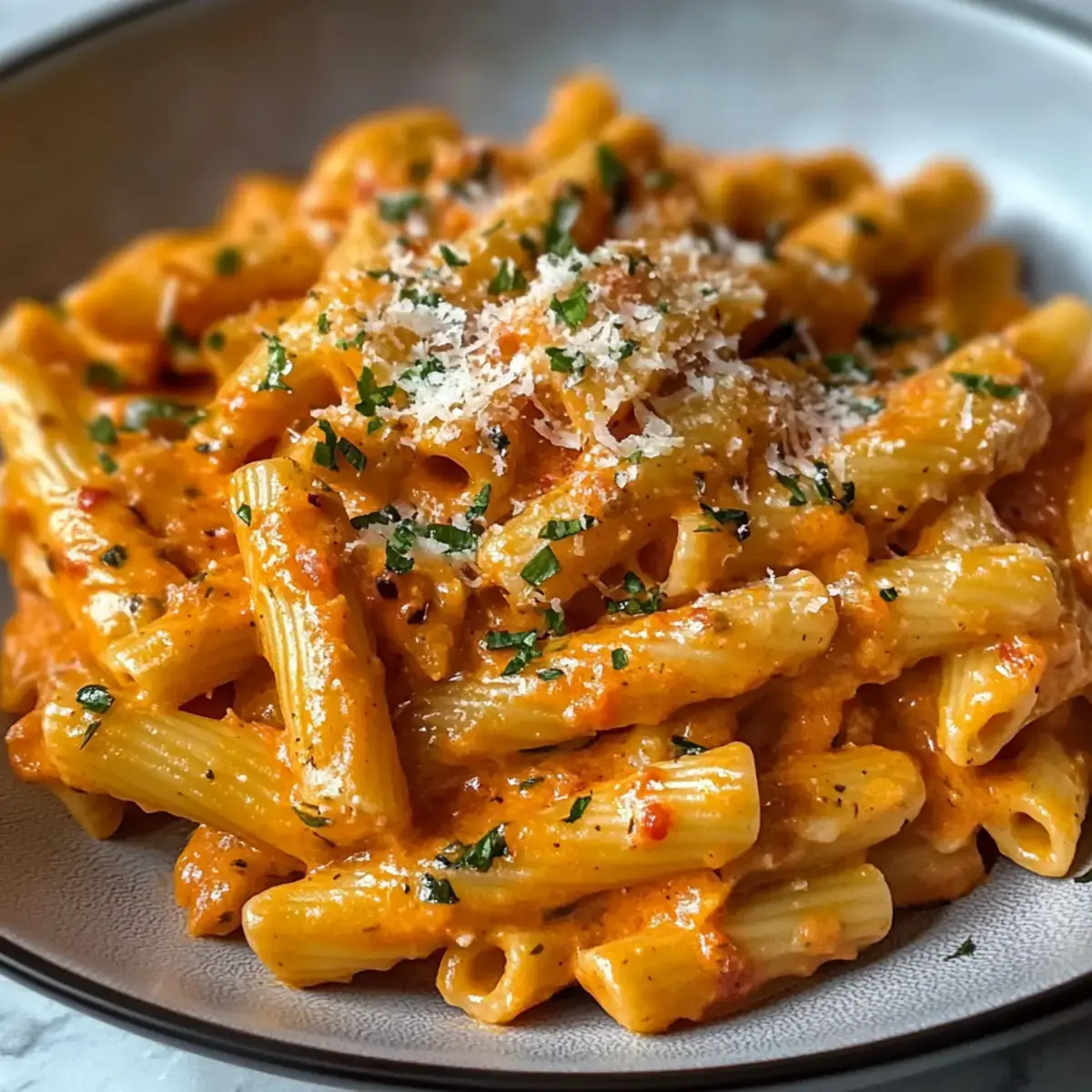 cremige tomaten knoblauch pasta