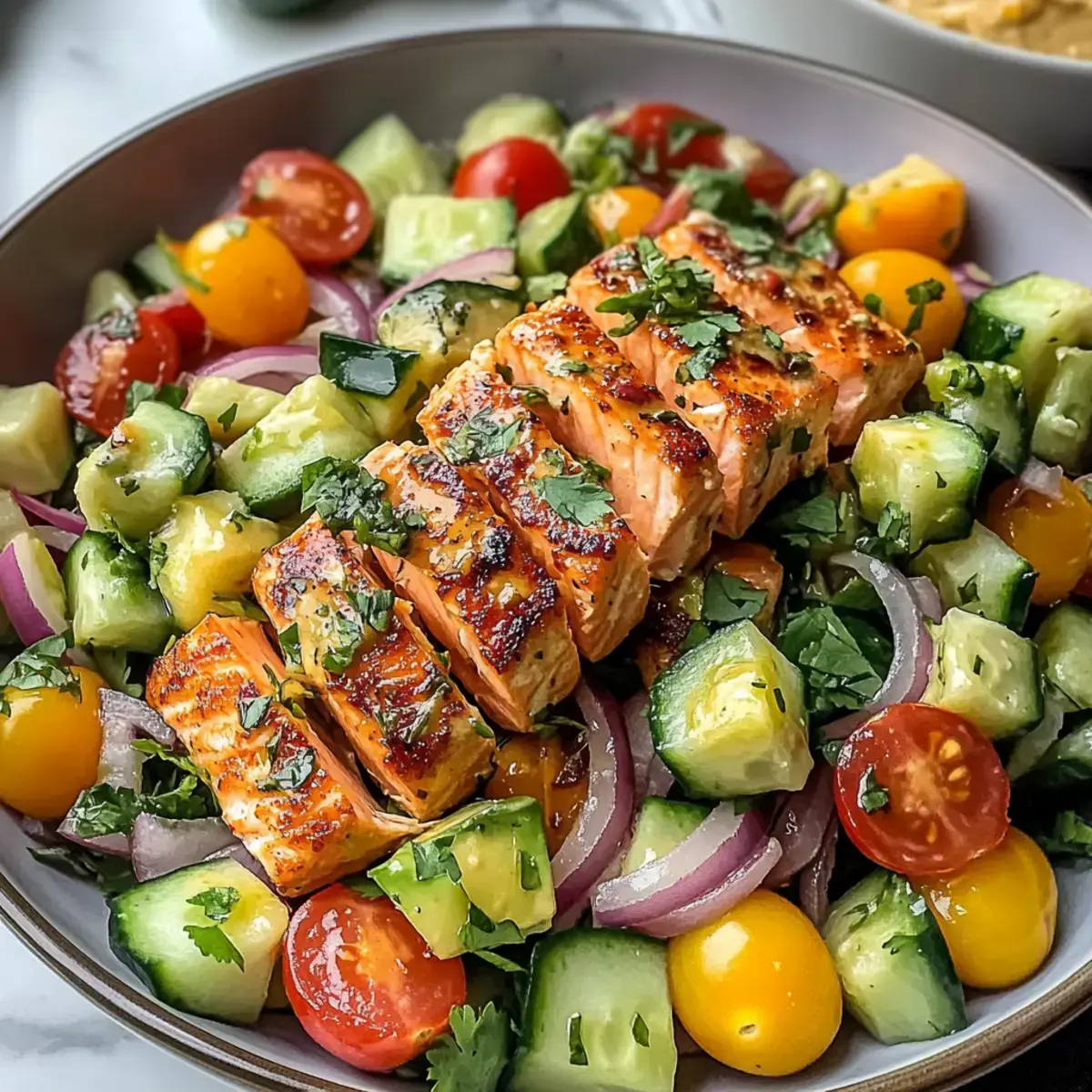 cremiger Bang Bang Lachs Salat