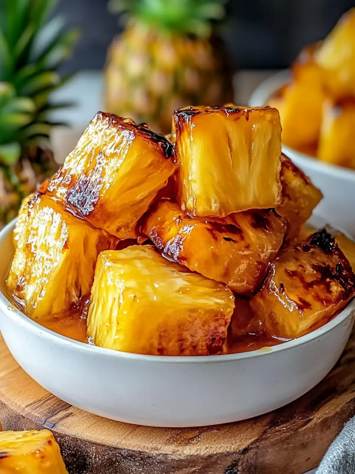 einfache Luftfritteuse karamellisierte Ananas