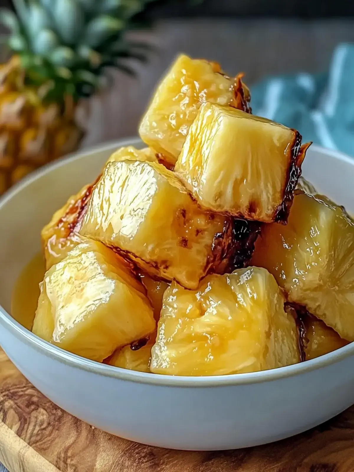 einfache Luftfritteuse karamellisierte Ananas