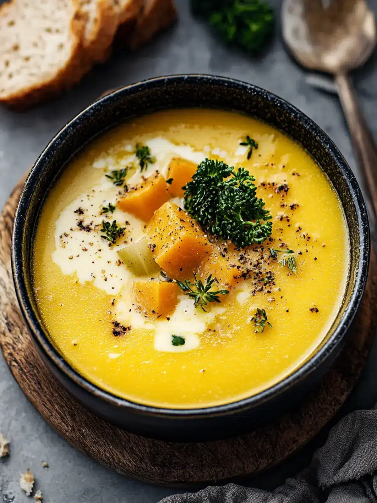 einfache cremige Gemüsesuppe