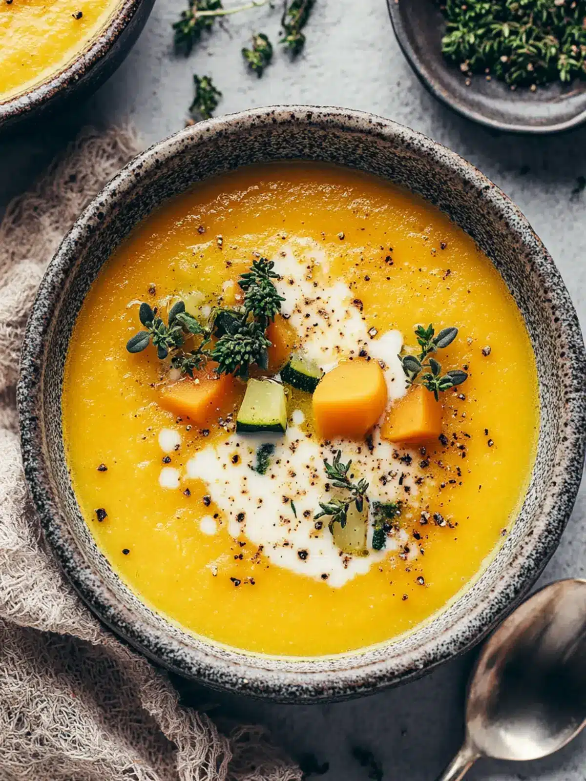 einfache cremige Gemysesuppe